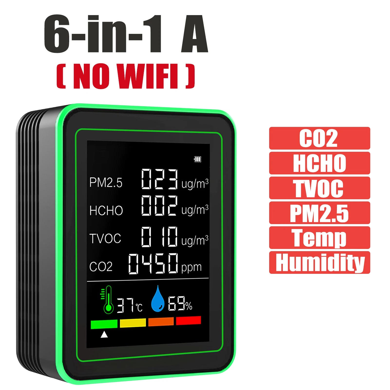 Tuya Wifi 15 in 1 Air Quality Detector Co/Co2/Hcho/Tvoc/Aqi/Pm0.3/Pm1.0/Pm2.5/Pm10/Temperature/Humidity/Aqi Air Quality Monitor