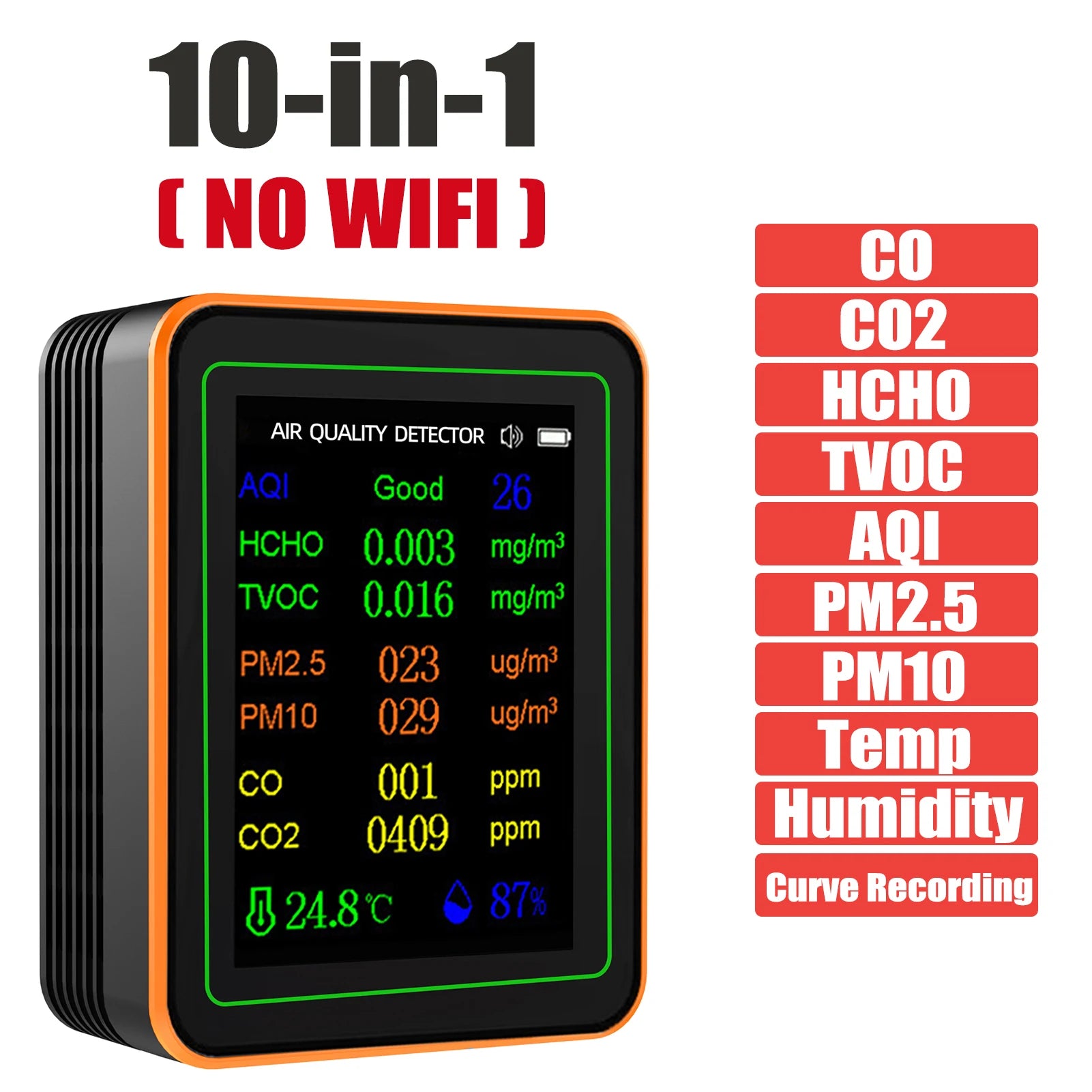 Tuya Wifi 15 in 1 Air Quality Detector Co/Co2/Hcho/Tvoc/Aqi/Pm0.3/Pm1.0/Pm2.5/Pm10/Temperature/Humidity/Aqi Air Quality Monitor