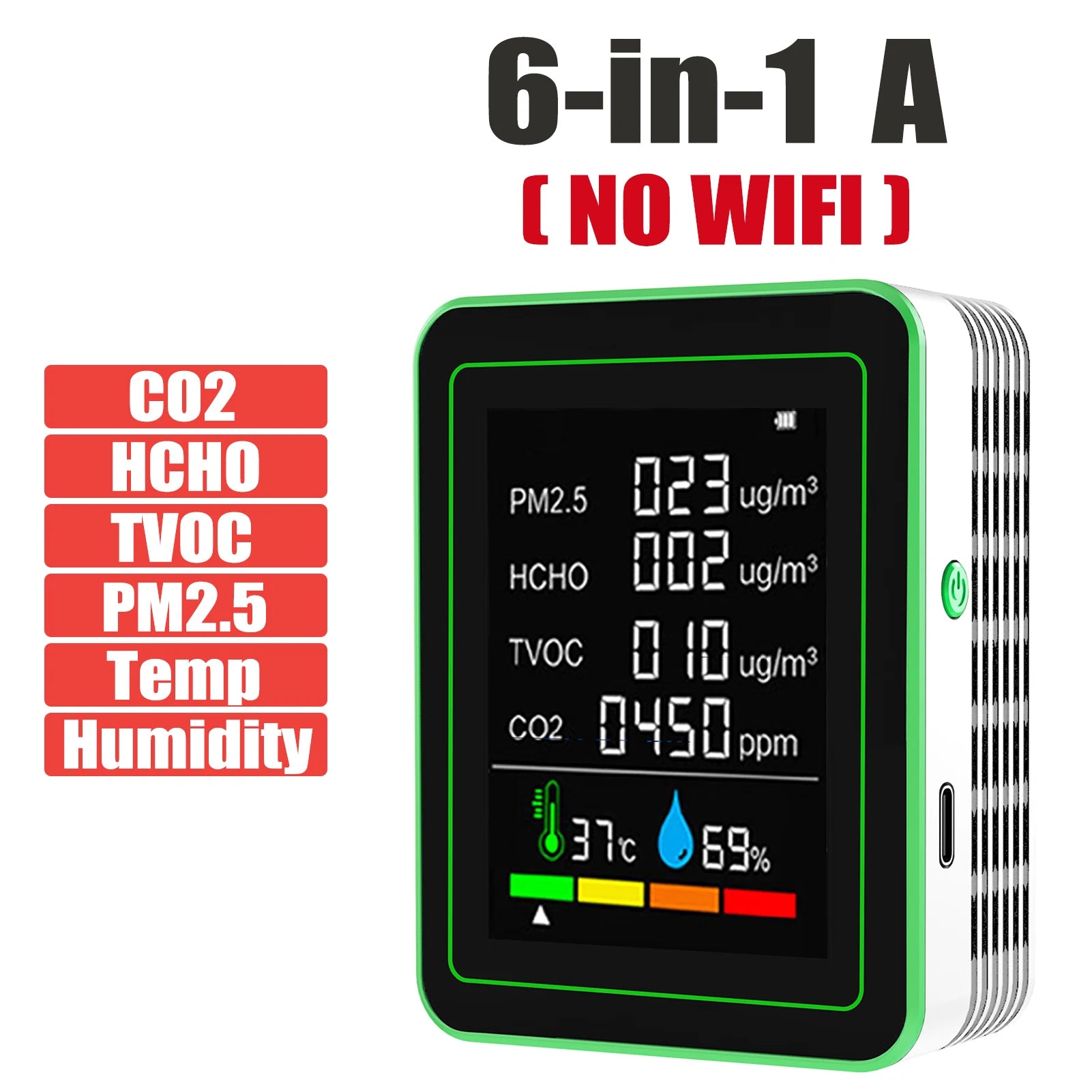 Tuya Wifi 15 in 1 Air Quality Detector Co/Co2/Hcho/Tvoc/Aqi/Pm0.3/Pm1.0/Pm2.5/Pm10/Temperature/Humidity/Aqi Air Quality Monitor