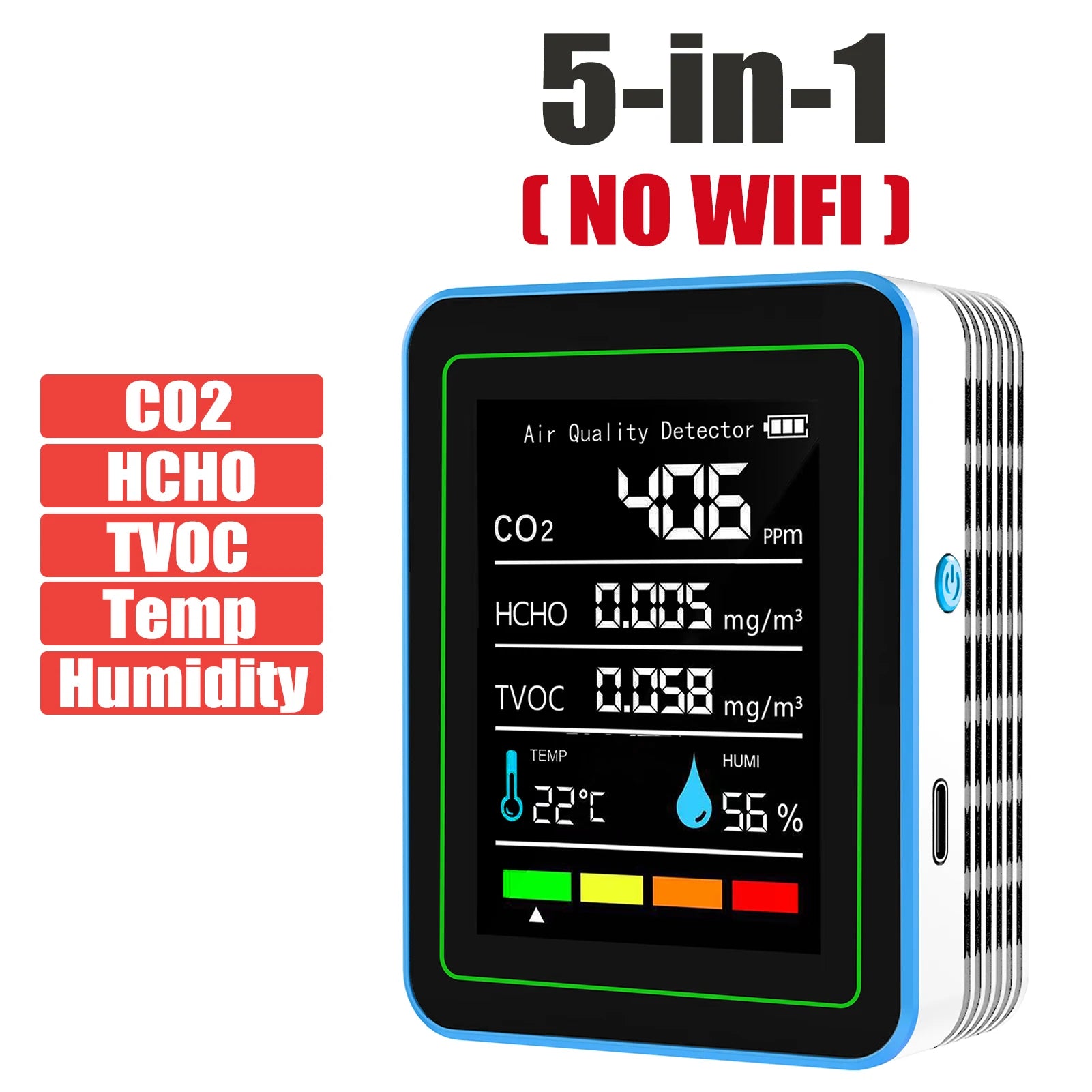 Tuya Wifi 15 in 1 Air Quality Detector Co/Co2/Hcho/Tvoc/Aqi/Pm0.3/Pm1.0/Pm2.5/Pm10/Temperature/Humidity/Aqi Air Quality Monitor